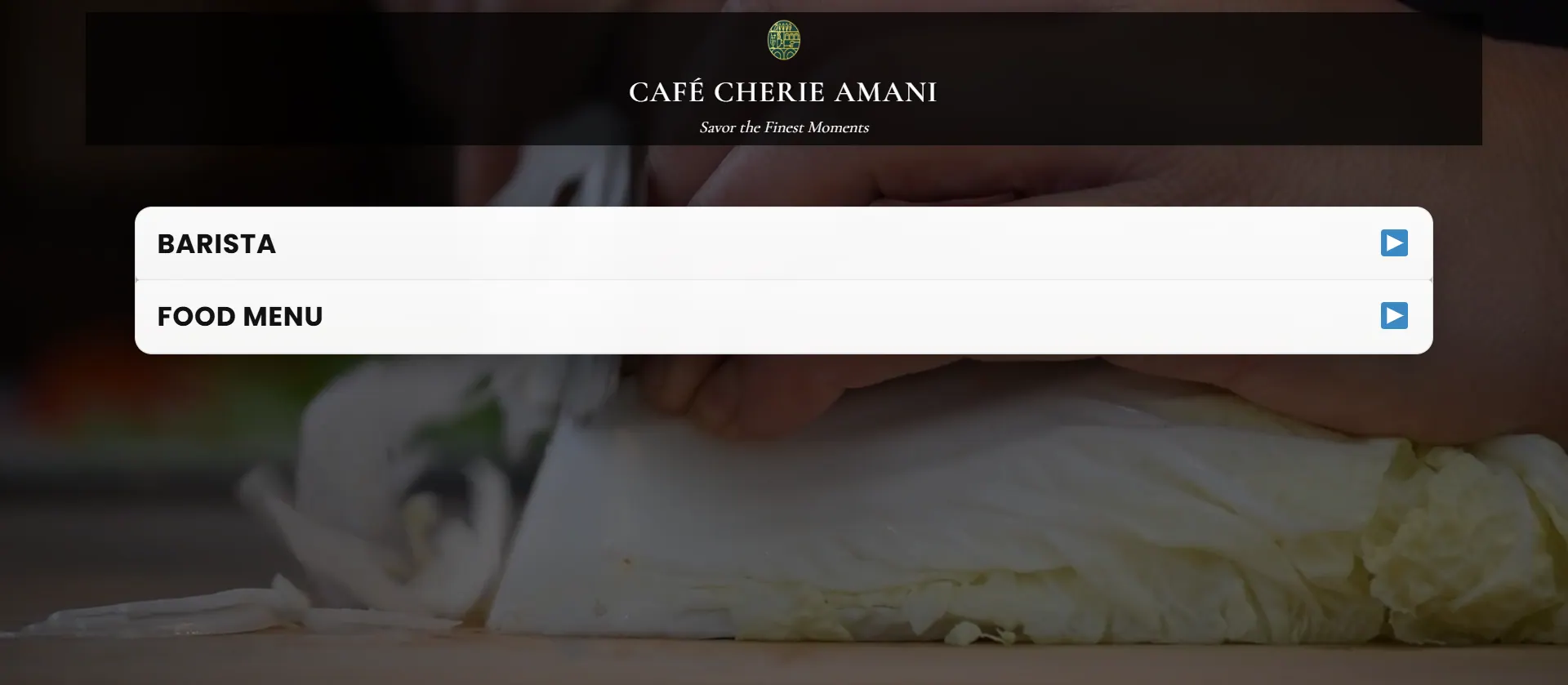 Cafe Cherie Amani website cover